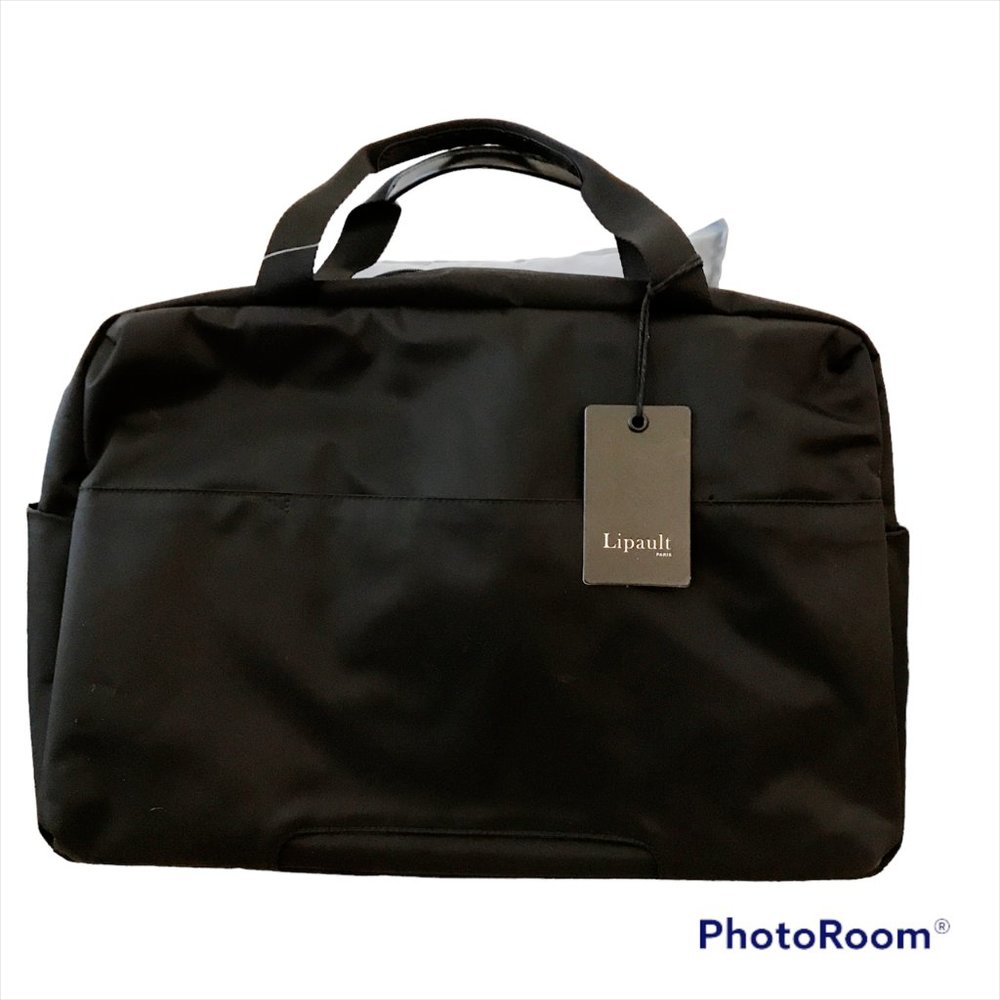 NWT LIPAULT City Plume Duffle Weekend Bag Black